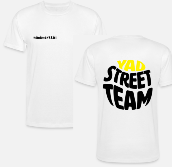 Street Team ‑T-paita tekstilogolla (valkoinen tai musta) - Image 3