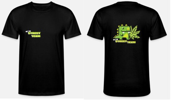 Street Team ‑dinologo T-paita (valkoinen tai musta)