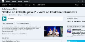 Kuvaruutukaappaus Radio Suomen sivuilta